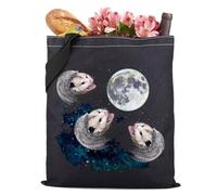 Three Possum Moon Tote Bag Weird Cursed Opossum Gift Possum Gift For Opossum Lovers Opossum Tote Bag (three possums howling tote bag 3uk)