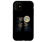 Three Possums Howling at the Full Moon Midnight Mischief, Case for iPhone 11