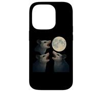 Three Possums Howling at the Full Moon Midnight Mischief, Case for iPhone 14 Pro
