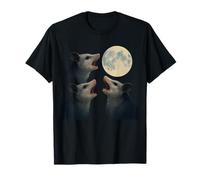 Three Possums Howling at the Full Moon Midnight Mischief, T-Shirt
