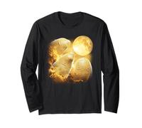 Three potatoes Howling At The Moon yellow tie dye potato Long Sleeve T-Shirt