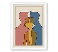 Three Profiles in Balance Modern Framed Wall Art Print A1 (84.1×59.4cm) White, Wall Decor for Living Room, Bedroom, Office & Home, Ready to Hang, Art Gift