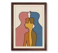 Three Profiles in Balance Modern Framed Wall Art Print A2 (59.4×42cm) Walnut, Wall Decor for Living Room, Bedroom, Office & Home, Ready to Hang, Art Gift