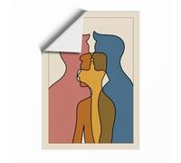 Three Profiles in Balance Modern Unframed Wall Art Print A4 (29.7×21cm), Wall Decor for Living Room, Bedroom, Office & Home, Art Gift