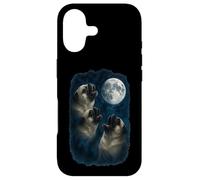 Three Pugs Howling At The Moon 3 Pugs Moon Case for iPhone 17