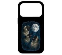 Three Pugs Howling At The Moon 3 Pugs Moon Case for iPhone 17 Pro