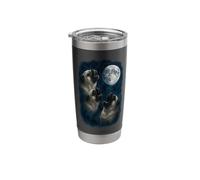 Three Pugs Howling At The Moon 3 Pugs Moon Stainless Steel Insulated Tumbler