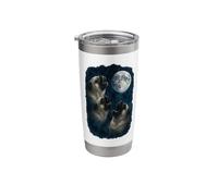 Three Pugs Howling At The Moon 3 Pugs Moon Stainless Steel Insulated Tumbler
