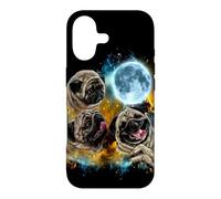 Three Pugs Under Full Moon Pug Lover Case for iPhone 17
