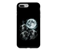 Three Pugs Under Moon Funny Canine Night Scene Case for iPhone 7 Plus/8 Plus