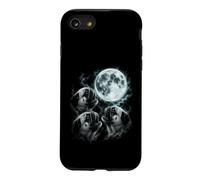Three Pugs Under Moon Funny Canine Night Scene Case for iPhone SE (2020) / 7/8