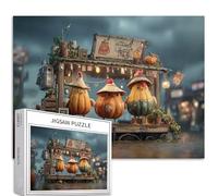 Three Pumpkin Chicks 1000 Piece Jigsaw Puzzles for Adults Halloween Surprise Atmosphere Art Jigsaw Puzzle Challenging Family Activity Games Colorful DIY Craft Puzzle for Home Decor Gifts 70×50cm