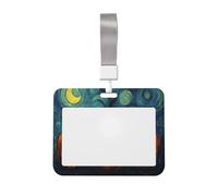 Three Pumpkins with Carved Faces Sliding Id Badge Holder Hard Plastic Work Card Case Name Tag Protector for Nurses Office