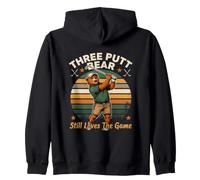 Three Putt Bear Still Loves The Game Funny Golf Zip Hoodie