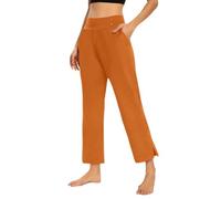 Three Quarter Length Trousers Tall Linen Trousers Womens Wide Leg Joggers for Women UK Gym Grey Slacks Cargo Joggers Ladies Pull On Sweatpants Jersey Pedal Pushers for Female Elastic Waist Slacks