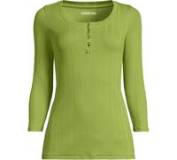 Three-Quarter Sleeve Henley Top lands end Green 24-26