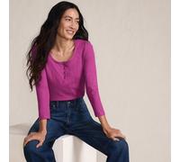Three-Quarter Sleeve Henley Top lands end Raspberry 8