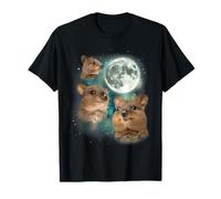 Three Quokka Moon | 3 Quokka Funny Weird Cursed Meme T-Shirt
