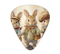 Three Rabbits Acoustic GuitarGuitar Picks 12 Pcs, Electric Guitar Essential Thick And Thin Guitar Plectrums Students 0.46 0.96 0.71 Mm