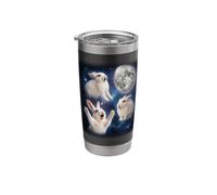 Three Rabbits Howling at Easter Egg Moon Space Funny Stainless Steel Insulated Tumbler