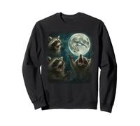 Three Raccoons Howling At The Moon UFO Night Fear Of Aliens Sweatshirt