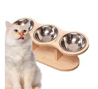 Three Raised Cat Bowls, Tilted Raised Bowl, Raised Feeding Bowl for Cats with Slow Feeding, Tilted 15 Degrees - Orthopaedic Pet Food Stand, Anti-Vomiting Cat Feeder