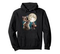 Three Rats Howl At Moon 3 Wolfs Funny Parody Rat Lovers Pullover Hoodie