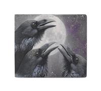 Three Ravens Moon Funny Wallets Slim Soft Front Pockets Bifold Wallet with ID Credit Card Holder