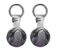 Three Ravens Moon Novelty Holder Cases Compatible with AirTag Silicone GPS Trackers Cover Keychain