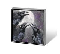 Three Ravens Moon Trendy 1″ Metal Badge Brooch Pin Tie Decor Clothes Hat Bags Accessory