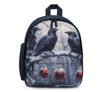 Three Ravens Winter Day Cute Backpack Small Daily Daypack Travel Shoulder Bag with Adjustable Strap Funny Graphic