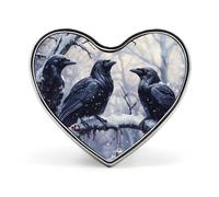 Three Ravens Winter Day Cute Brooch Badge Heart Shape Pin Hat Clothing Jewelry Accessories Gifts for Wedding Party