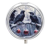 Three Ravens Winter Day Pill Case 3 Compartment Pillbox