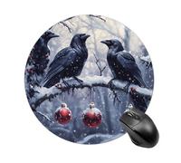 Three Ravens Winter Day Round Mouse Pad for Office Home
