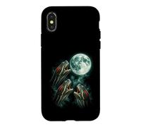 Three Red Eared Sliders Under Moon Wildlife Art Case for iPhone X/XS