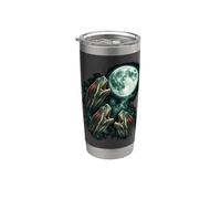 Three Red Eared Sliders Under Moon Wildlife Art Stainless Steel Insulated Tumbler