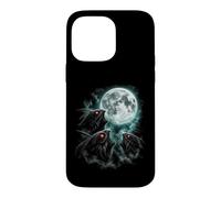 Three Red Eyed Moth Creatures Under Full Moon Sky Case for iPhone 14 Pro Max