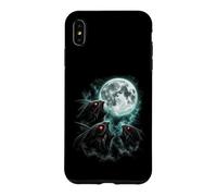 Three Red Eyed Moth Creatures Under Full Moon Sky Case for iPhone XS Max
