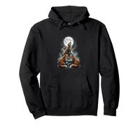 Three Red Foxes Howling At The Moon Fox Lover Pullover Hoodie