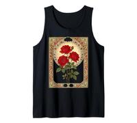Three Red Roses Art Nouveau Style Tank Top