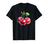 Three red Sweet Cherries with a Leaf the Cherries Value Graphic T-Shirt