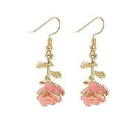 Three Retro Rose Earrings Alloy Oil Drop Flower Earrings Exquisite Female Jewellery Tribal Earrings For, one size, Copper, No Gemstone