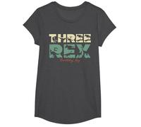 Three Rex Birthday Dinosaur for 3rd Birthday Decoration T-Shirt, Girls, Dark Heather Grey, Medium