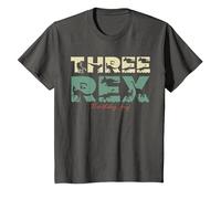 Three Rex Birthday Dinosaur for 3rd Birthday Decoration T-Shirt, Youth, Asphalt Grey, 2T