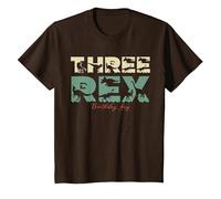 Three Rex Birthday Dinosaur for 3rd Birthday Decoration T-Shirt, Youth, Brown, 3T