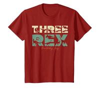 Three Rex Birthday Dinosaur for 3rd Birthday Decoration T-Shirt, Youth, Cranberry Red, Medium