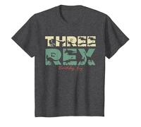 Three Rex Birthday Dinosaur for 3rd Birthday Decoration T-Shirt, Youth, Dark Heather Grey, 3T