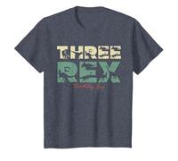 Three Rex Birthday Dinosaur for 3rd Birthday Decoration T-Shirt, Youth, Heather Blue, 4T