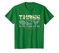 Three Rex Birthday Dinosaur for 3rd Birthday Decoration T-Shirt, Youth, Kelly Green, 2T