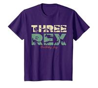 Three Rex Birthday Dinosaur for 3rd Birthday Decoration T-Shirt, Youth, Purple, Large